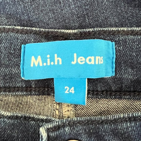 MiH Jeans Paris Mid Rise Cropped Slim Leg Jeans Size 24  In Dip Blue - Picture 4 of 5